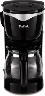 Tefal CM3408 Mini cafetera de cristal (600 W, 6 tazas) negro/acero inoxidable, CM340811
