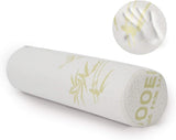 Milliard Rollo de Espuma Visco para Cuello con Funda Lavable, Certificado Oeko-Tex, Dureza Media, 10X43cm, Perfecto para Alérgicos, Almohada de Viaje, Almohada Cervical Redonda, Rollo de Posicionamiento, Rollo para Rodillas Almohadas Ortopédicas Cervicales Naty Shop Blanco