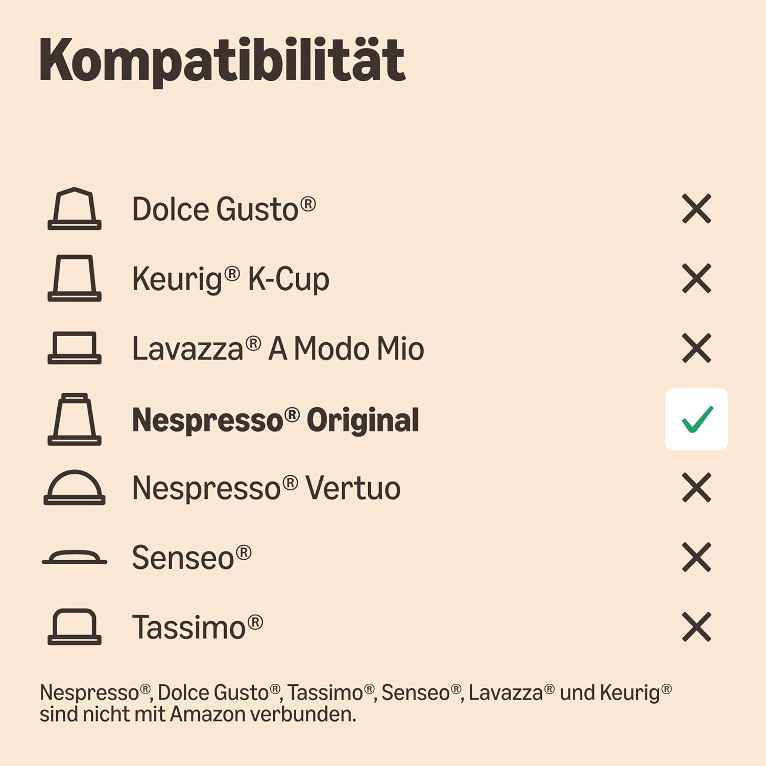 de Amazon Lungo Kaffee-Kunststoffkapseln, compatible con Nespresso, 20 unidades, paquete con 1 – certificado Rainforest Alliance