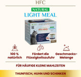 Comida ligera natural Almo Nature HFC - Nassfutter para Katzen - Thunfisch, Huhn & Schinken - Grado humano, sin gluten - 50 g, paquete de 4