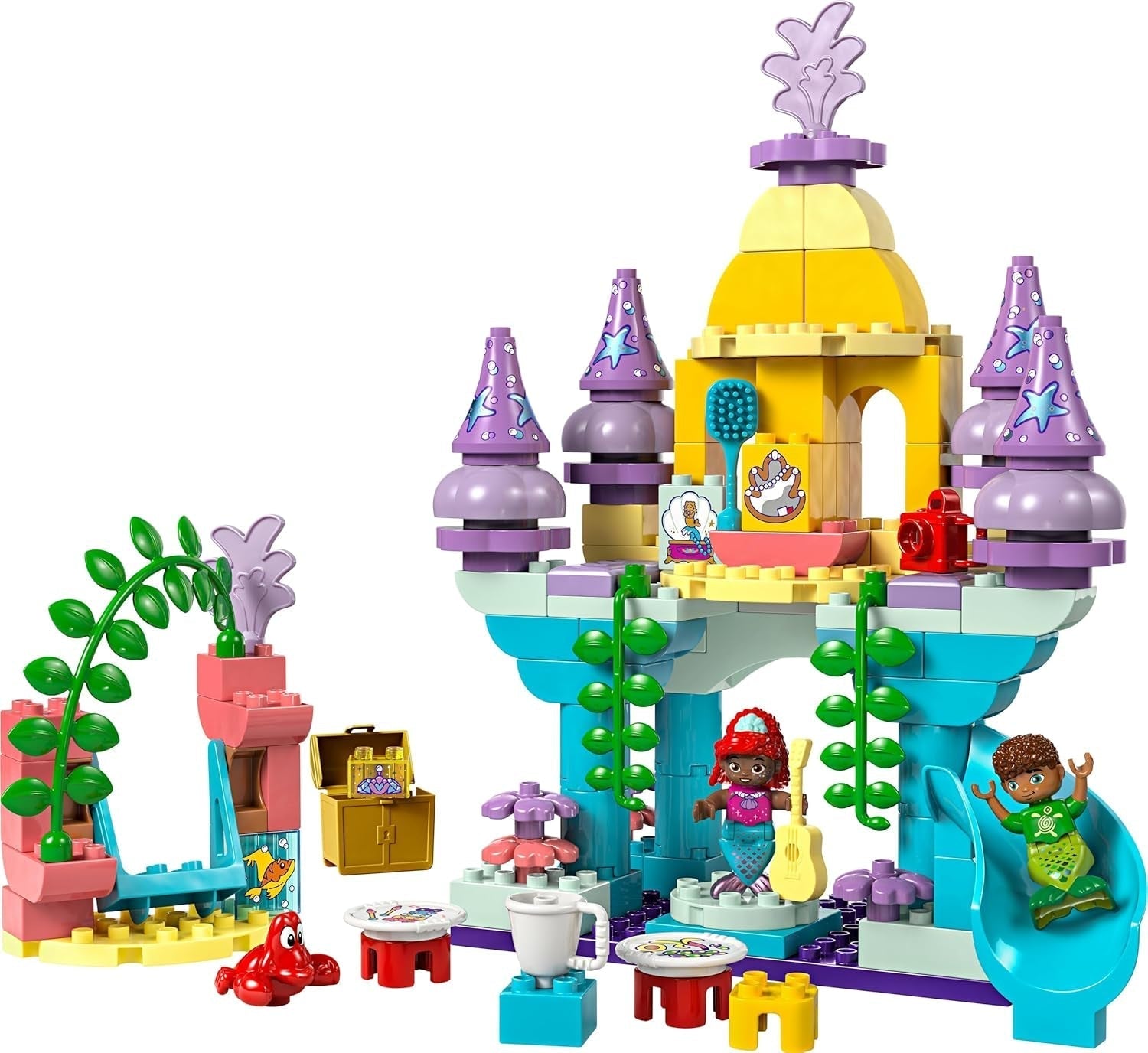 LEGO DUPLO | Palacio Mágico Subacuático de Disney Ariel, juguete educativo para la sirena Ariel, castillo submarino para niños mayores de 2 años 10435 Juegos de construcción Besuche den LEGO-Store
