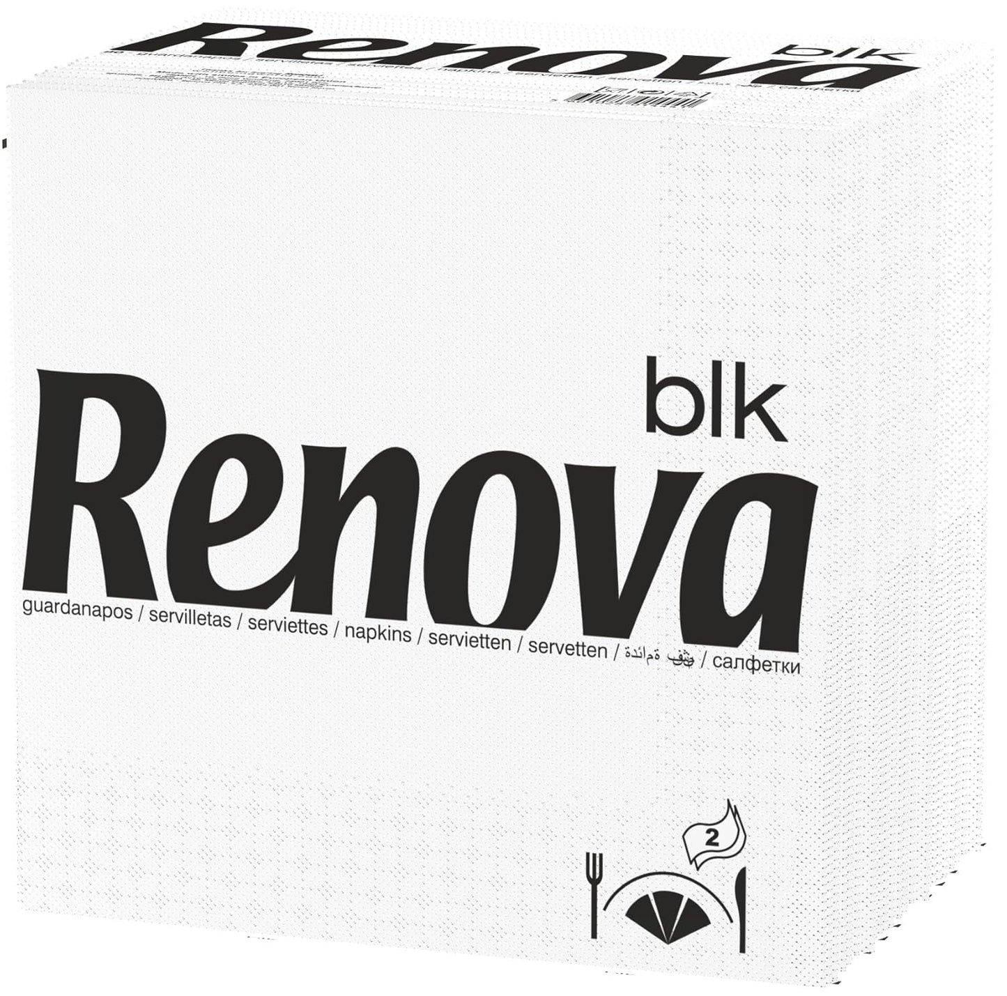 Servilletas de papel blancas grandes Renova, 75 servilletas