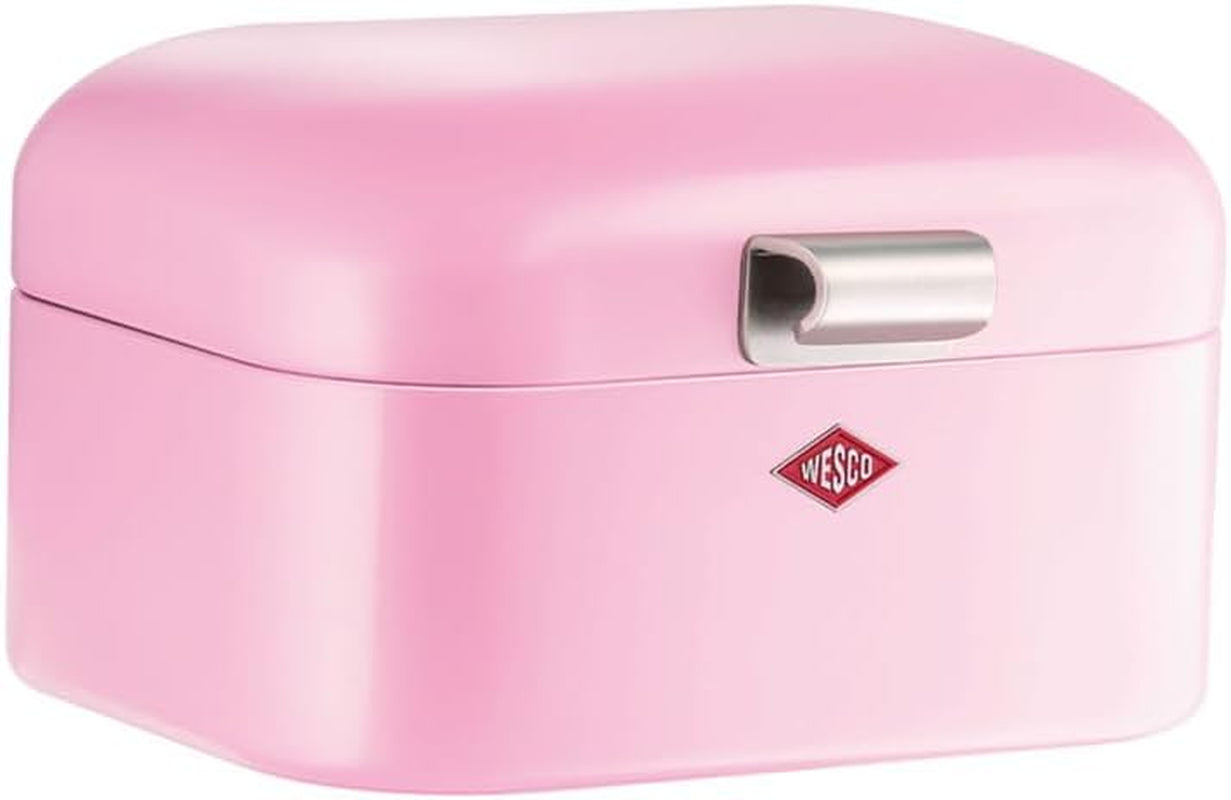 Panera Wesco Mini Grandy en color rosa, chapa de acero con recubrimiento en polvo, orificios de ventilación y asa estable Cajas para guardar alimentos Naty Shop rosa