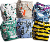 Littles and Bloomz FLP2-0406 Pañal reutilizable con clip estándar, 4 pañales