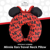 Ful Concept One Disney Minnie Mouse Almohada Cervical de Viaje con Orejas 3D y Muelle para Avión, Coche y Oficina, Cómoda y Transpirable, Rojo/Negro Naty Shop Almohadas de Viaje