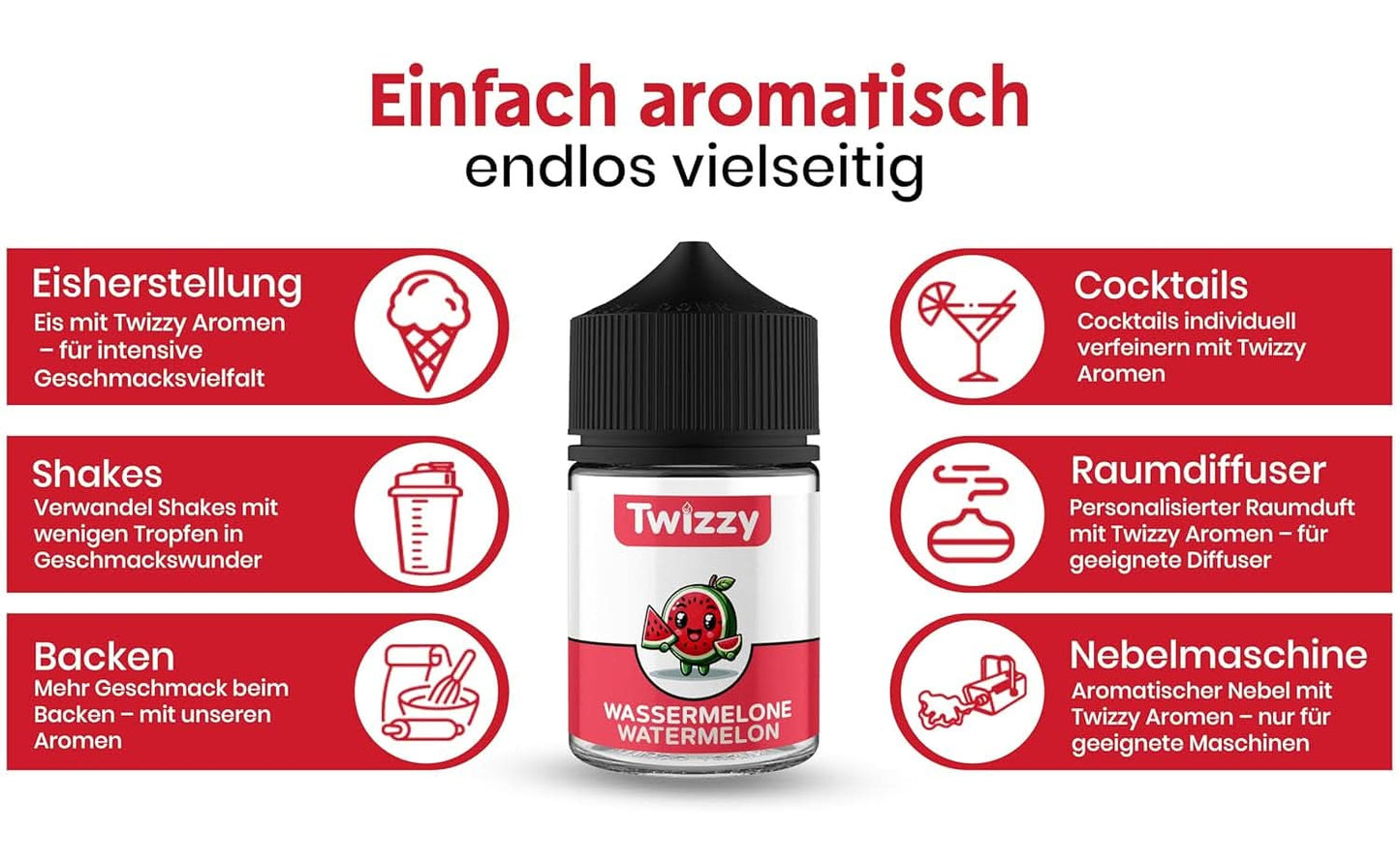 Twizzy Sandía, Aroma Alimentario - 60 ml - Aroma intenso Arome Naty Shop