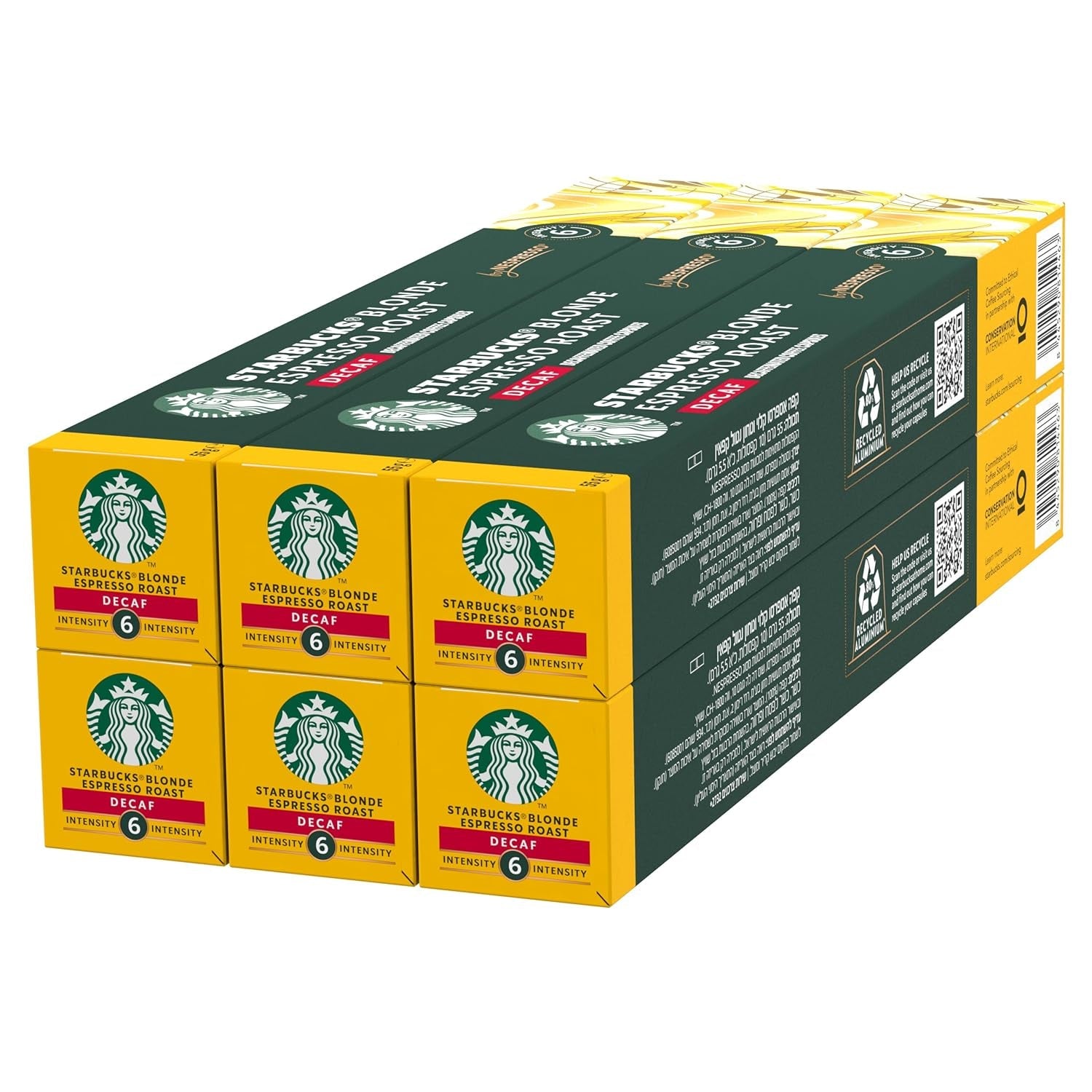 STARBUCKS Blonde Espresso Roast Entkoffeiniert de Nespresso, Helle Röstung, Kaffeekapseln 6 x 10 (60 Kapseln)
