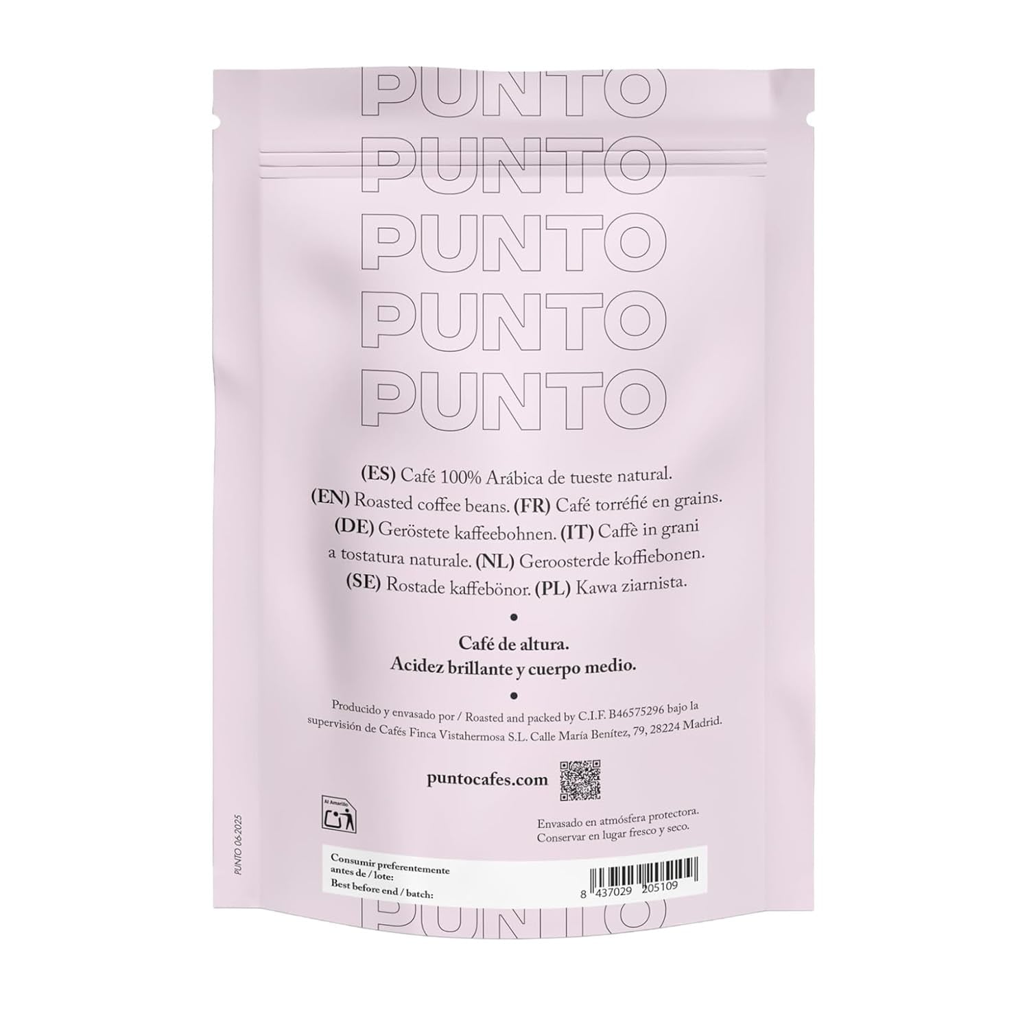 – Café etíope molido – 250 g – Café especial – Tueste medio – 100% Arábica – Notas de miel, canela y chocolate – Acidez intensa – Cuerpo medio