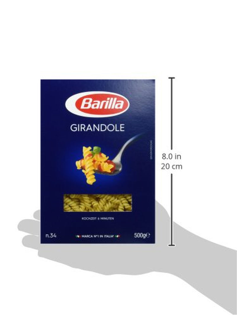 Pasta Barilla Clásica Girandole no. 34, elaborado con trigo duro de alta calidad, siempre al dente (1 x 500g)