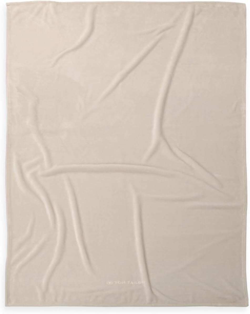 TOM TAILOR Manta Wellsoft, 150X200 Cm, 100% Poliéster/ Wellsoft, bordada con logo, MANTA WELLSOFT Naranja (Coral Cálido) Mantas y edredones Naty Shop Beige 150X200 Cm