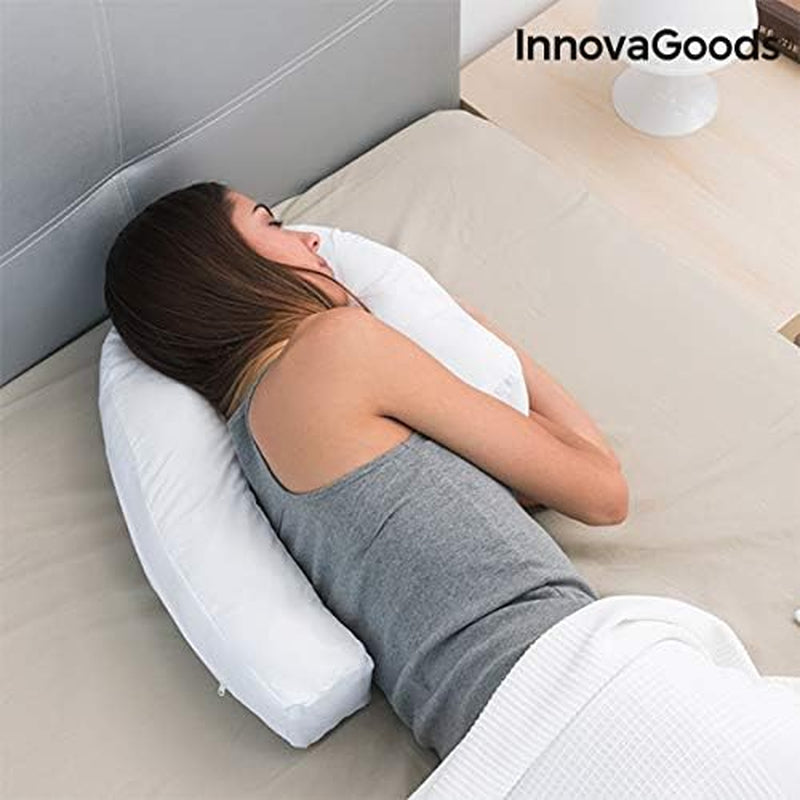 Innovagoods Almohada Ergonómica En Forma De U Para Dormir De Lado, Ideal Para El Embarazo, Favorece La Respiración Tranquila, Reduce Los Ronquidos, Algodón Y Poliéster, Blanco, 39 X 57 X 14 Cm Almohadas Ortopédicas Cervicales Naty Shop