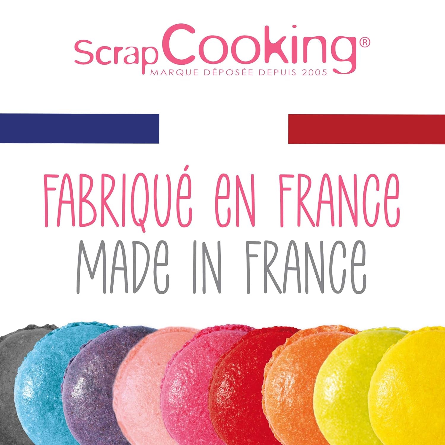 Scrapcooking - Juego de 9 colorantes alimentarios en polvo - Azul, Amarillo, Rosa, Púrpura, Naranja, Verde lima, Rojo, Rosa empolvado, Negro - Colorante en polvo comestible para tartas, muffins, macarons - 4270