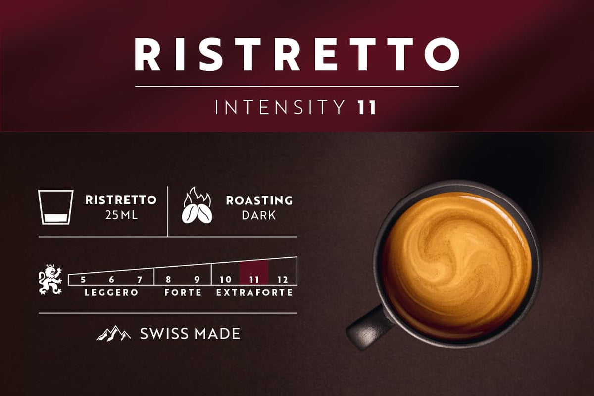 Café Royal Ristretto – Cápsulas de café compatibles con Nespresso®, 100% Arábica, intensivo, tostado oscuro, intensidad 11/12, Rainforest Alliance, 36 cápsulas