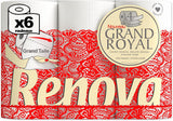 Papel higiénico Renova Renova Grand Royal 4 capas - 6 rollos, Grande (paquete de 5)