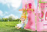 BABY Born Storybook Cottage, Casa de muñecas plegable para muñecas de 18 cm con mesa, chimenea, chaise longue y telescopio, rosa verde, 833803 Zapf Creation Casas de muñecas Naty Shop