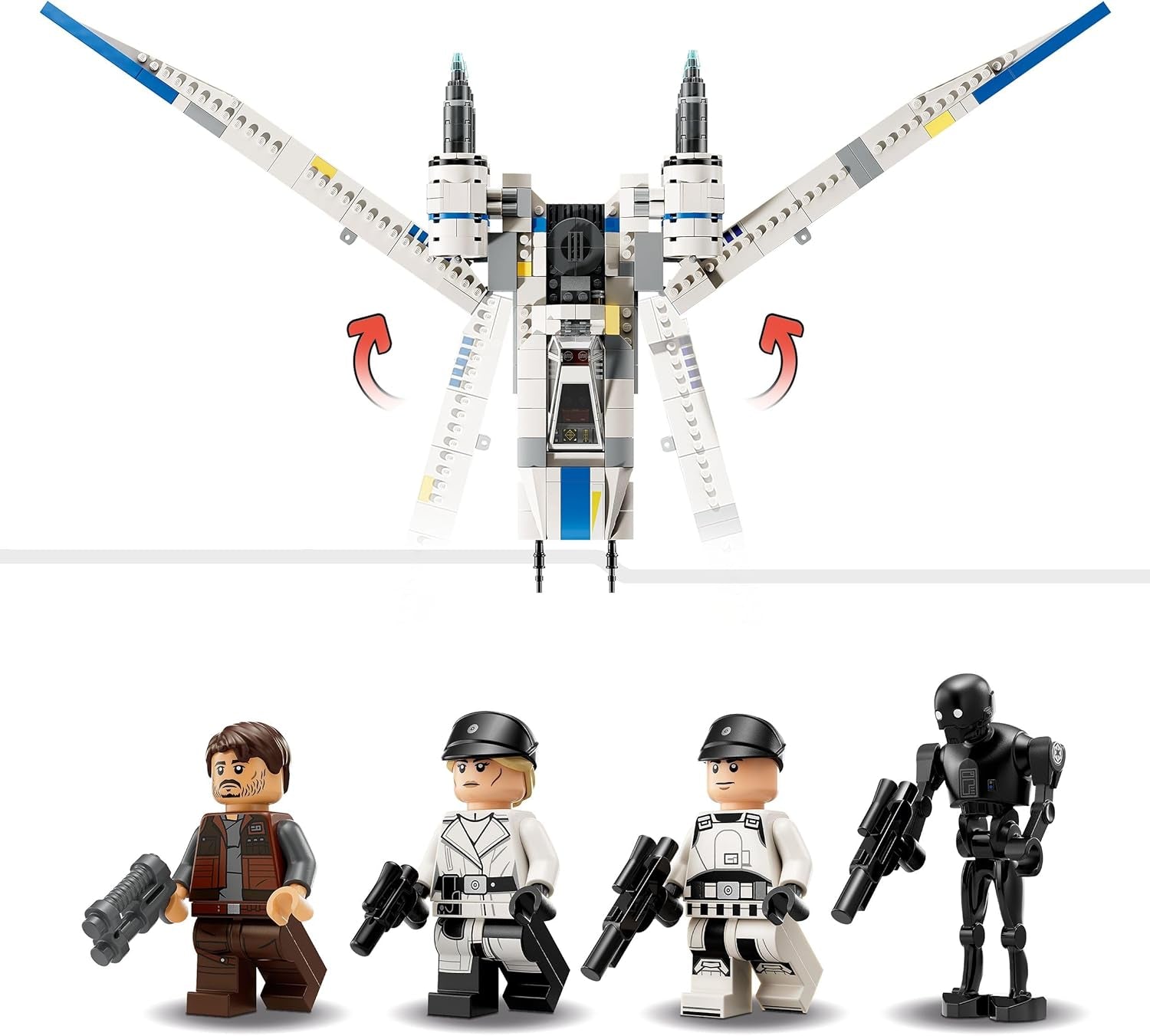 LEGO Star Wars 75399 Rebel U-Wing Starfighter - Juguete con función de ala oscilante y 3 minifiguras, incluidas Cassian Andor y la figura del droide K-2SO - Regalo para niños mayores de 8 años y fanáticos de Andor, temporada 2 Juegos de construcción Beuche den LEGO-Store