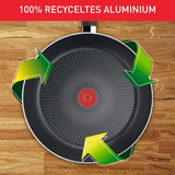 Tefal Recycled on, sartén 100% aluminio reciclado, revestimiento antiadherente, inducción Ollas y Sartenes Naty Shop