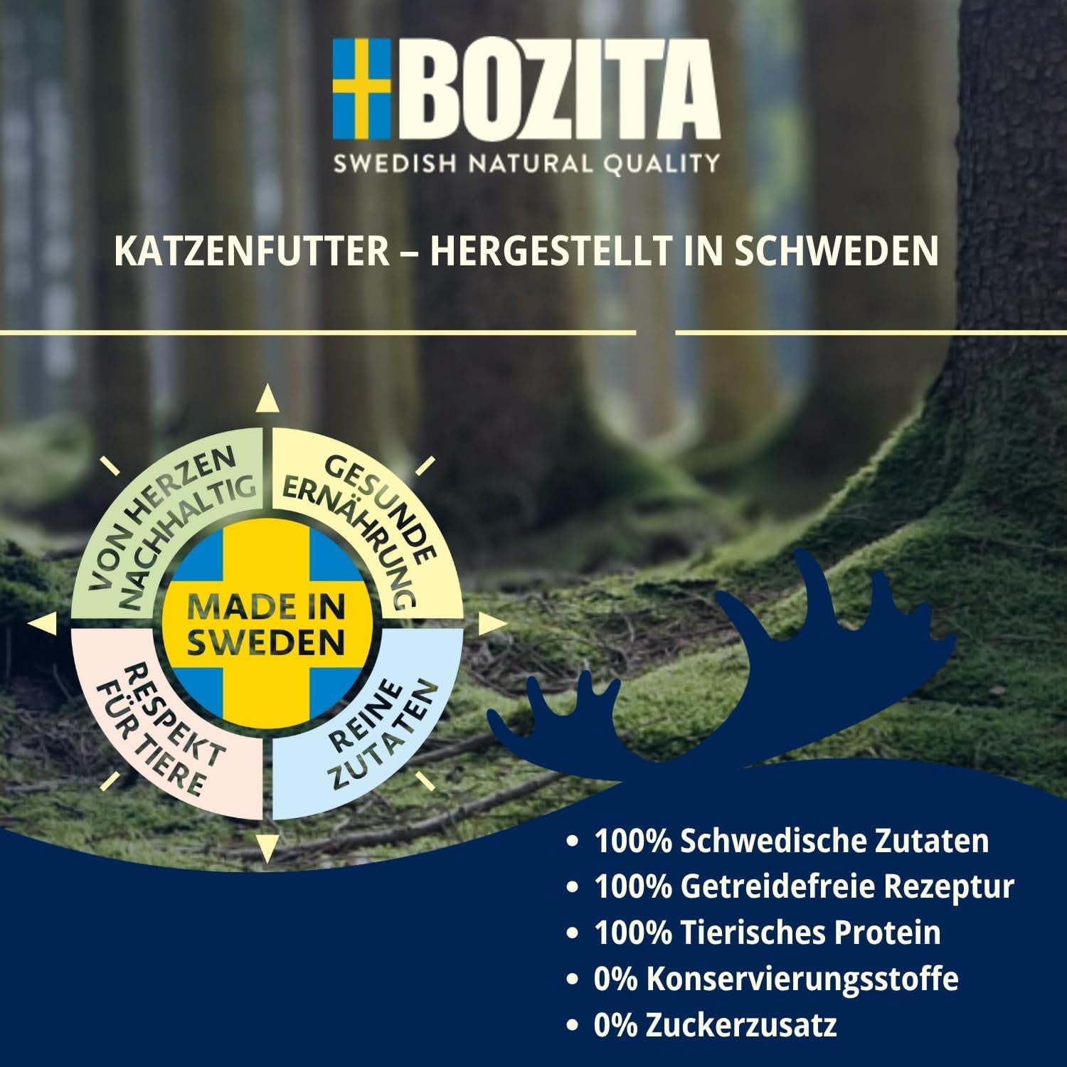 Bozita Mousse Chicken - 12 x 85 g comida húmeda para gatos con una fina textura de mousse y pollo - receta sin cereales, sin azúcares añadidos - con postbióticos para favorecer una flora intestinal saludable