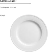 MÄSER Arlona vajilla de porcelana para 6 personas de 18 piezas, atemporal y elegante, blanco