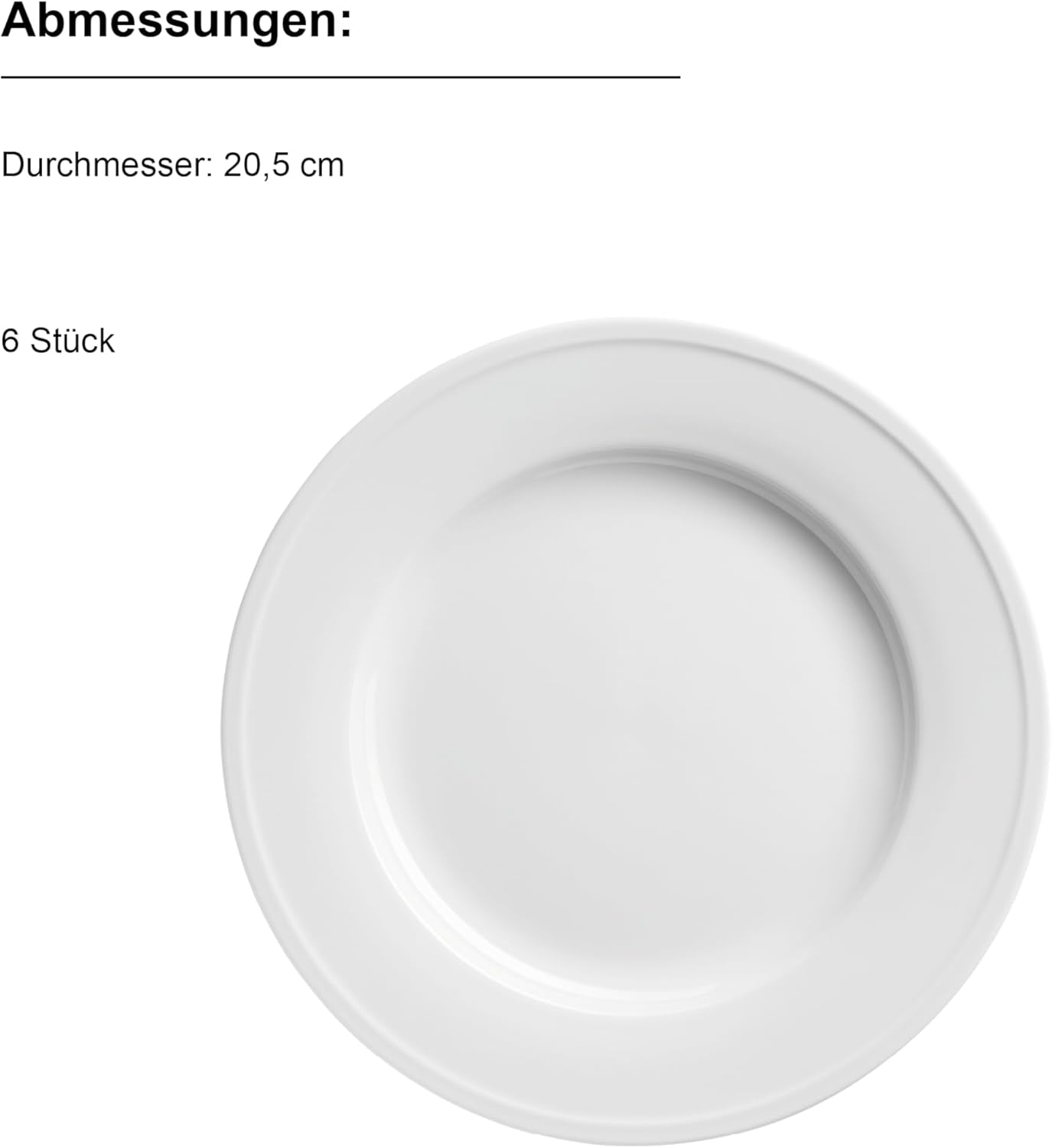 MÄSER Arlona vajilla de porcelana para 6 personas de 18 piezas, atemporal y elegante, blanco