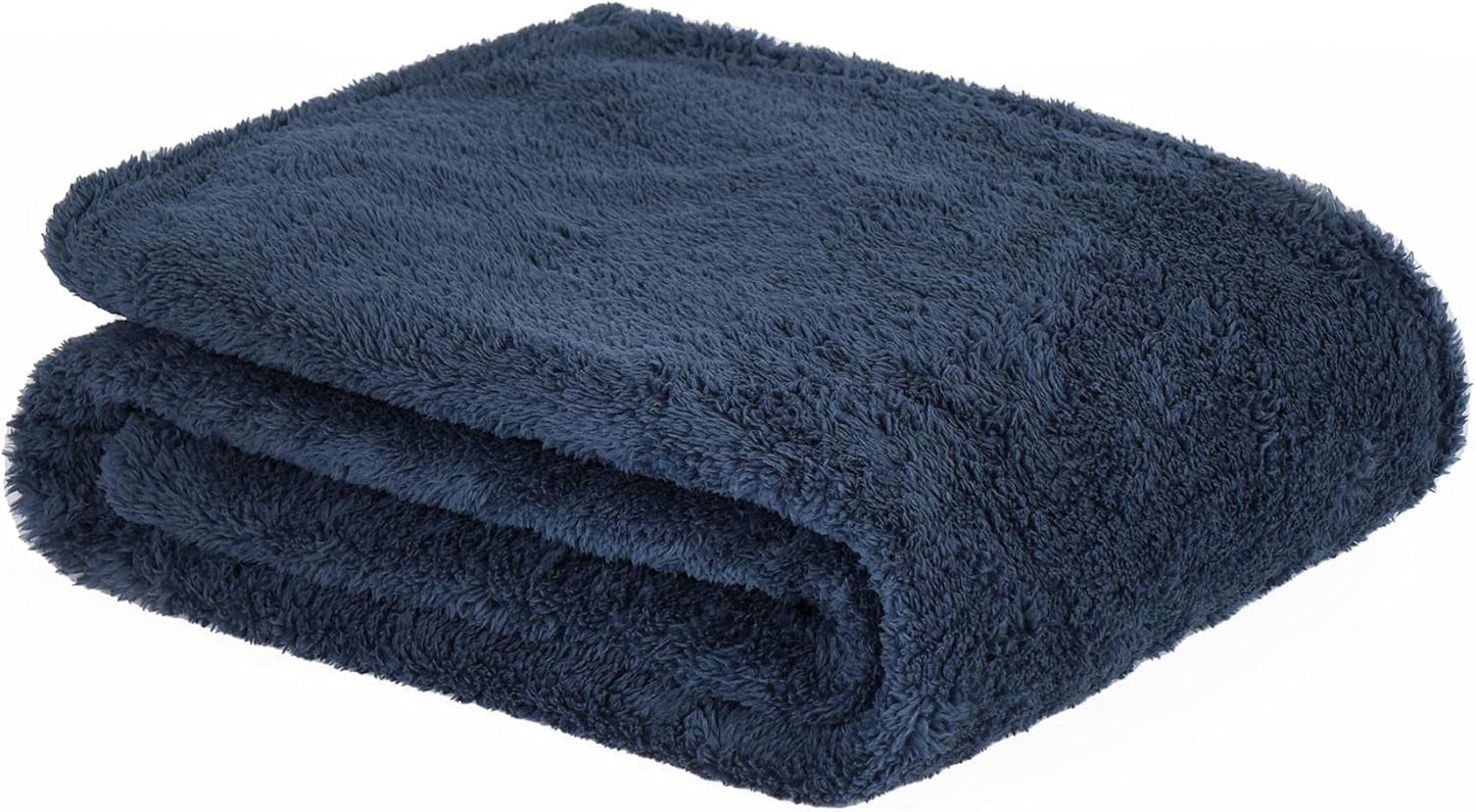 Brentford's Teddy - Manta polar para cama grande, felpa, muy suave, cálida, para sofá, cama, color negro - 150 x 200 cm Camas y mantas Besuche den Brentfords-Store azul marino 150 x 200 cm