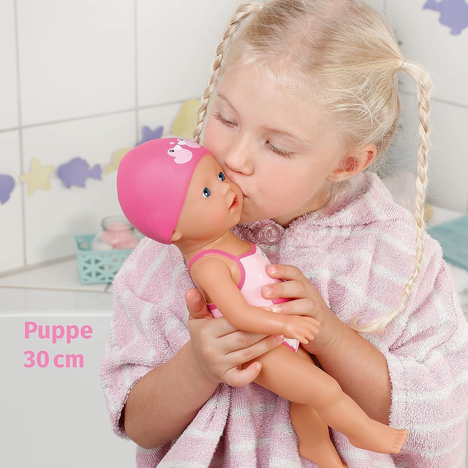 BABY Born Mi Primera Niña Nadadora - Muñeca 30cm - Muñeca de Baño con Mecanismo Giratorio, Resistente al Agua - Funciona sin Pilas - Apto para niños a partir de 1 año