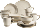 MÄSER 931512 Nottingham Vintage Series Vajilla para 4 personas, servicio combinado de 20 piezas con formas redondas irregulares en aspecto retro, azulejo, beige