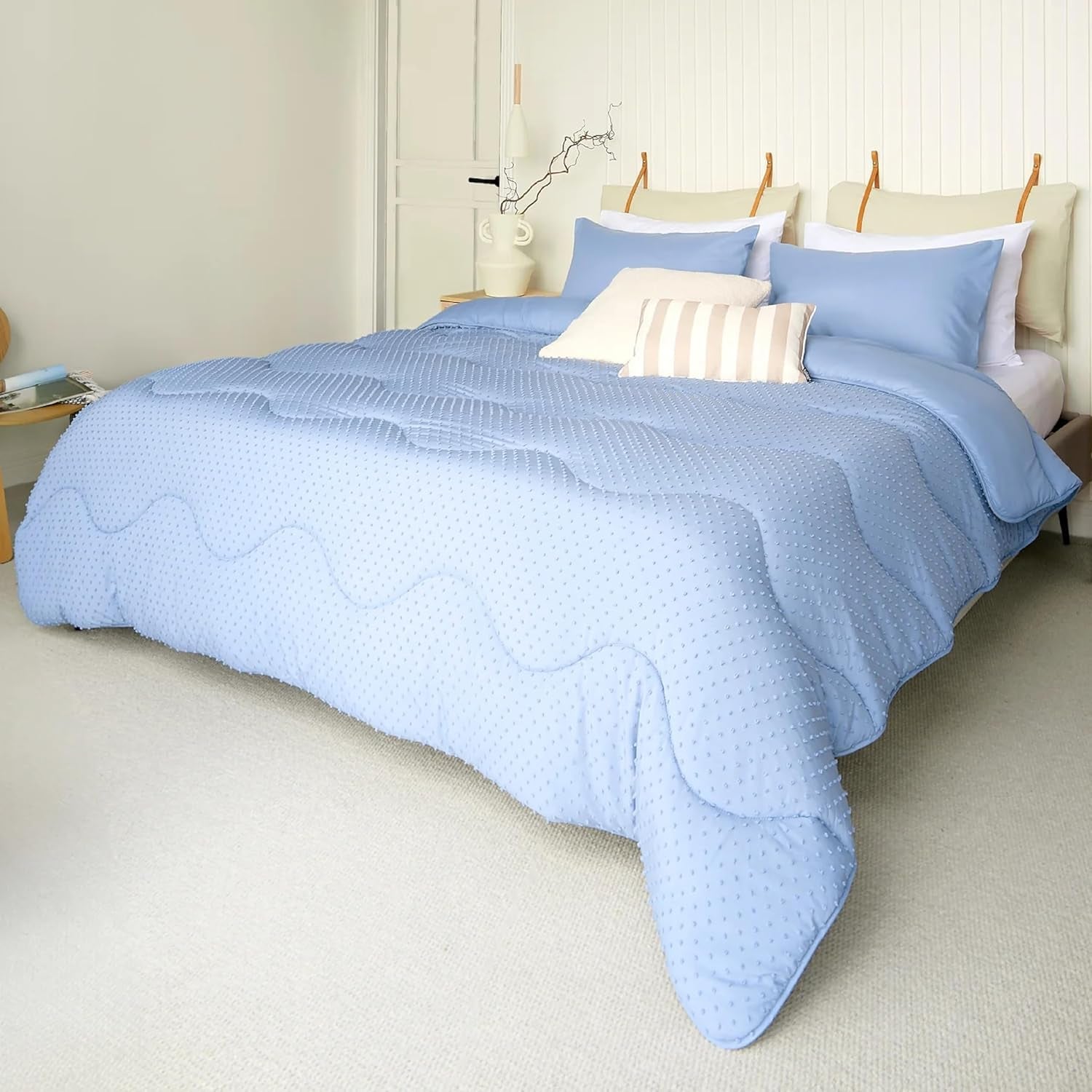 Edredón Night Lark sin funda, 4,5 tog, tamaño king, colección de puntos copetudos, ropa de cama de lujo, hipoalergénico, lavable a máquina, arena cálida Naty Shop Edredones y edredones azul oscuro Super King Solo edredón