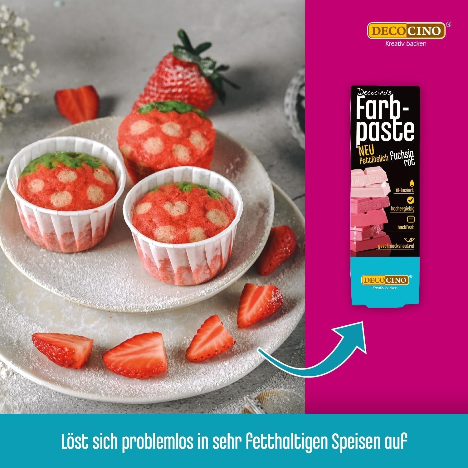 DECOCINO Colorante en pasta liposoluble rojo - 15 g - Colorante alimentario a base de aceite, ideal para colorear masa de chocolate, crema de mantequilla, fondant o galletas (Pack de 3)