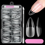 Uñas cortas de cubierta completa, 120 piezas, 12 tamaños, puntas de uñas cortas para uñas de gel, pegamento en uñas artificiales, pegamento en lima de uñas, pulidor de uñas, empujador de cutículas