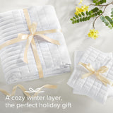 Comfort Spaces Juego de edredón Kienna, manta de verano de doble puntada, ropa de cama ligera y suave para todo el año, funda de almohada a juego, manta tamaño king blanca (264,2 x 228,6 cm) Naty Shop Edredones y edredones