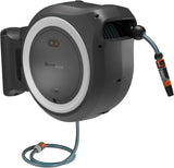 Gardena PowerRoll XXL Solo Caja de manguera de pared inalámbrica: Enrollador de manguera automático con manguera de jardín de 40 m, guía de manguera y RollControl, funciona con pilas, resistente a los rayos UV y a las heladas (18647-55)