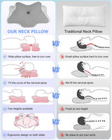 Almohada Ortopédica, Almohada de Apoyo Lateral, Almohada de Soporte para el Cuello, Almohada para el Dolor de Cuello, Almohada Viscoelástica, Almohada Ergonómica, para Soporte Lateral de Espalda y Abdomen - Almohadas Ortopédicas Cervicales en Forma de Mariposa Naty Shop