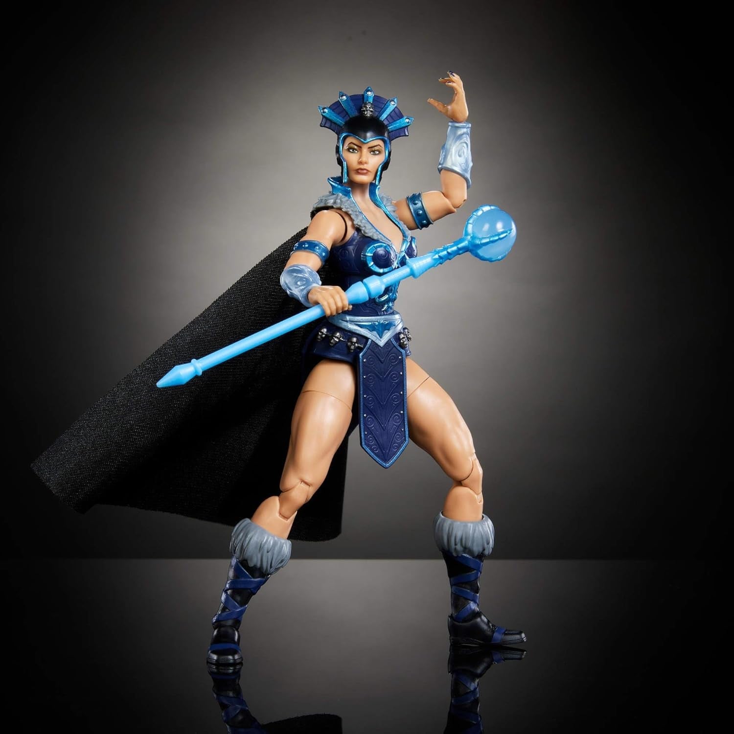 Figura de acción Masterverse de Masters of the Universe Aprox. 18cm de alto, New Eternia Evil-Lyn, Villana de juguete MOTU, Hechicera, 30 puntos de movimiento, Varita con bola de cristal, Figuras de acción JBP77 Naty Shop