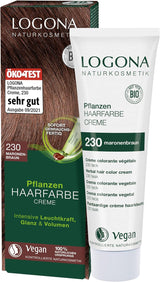 LOGONA Cosmética Natural Coloración Vegetal en Crema 240 Castaño Turrón, Tinte natural para cabello castaño con henna, crema colorante para tonos castaños, colorante para cabello oscuro, 150ml Tinte para el cabello Naty Shop 230 castaño [tec]