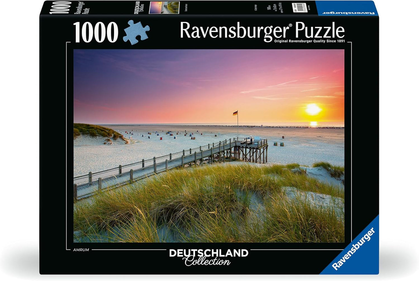 Ravensburger Puzzle 12000690 - Puesta de sol sobre Amrum - Puzzle de 1000 piezas para adultos y niños a partir de 14 años, Puzzle de la playa del Mar del Norte Puzzle Naty Shop