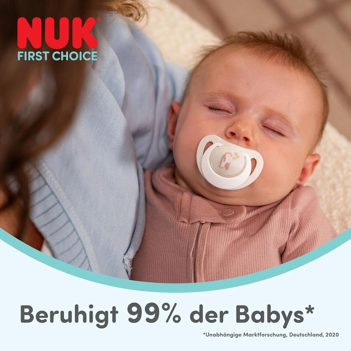 Chupete nocturno para bebés NUK First Choice | 6-18 meses | Chupetes de ortodoncia que brillan en la oscuridad | Calma al 99% de los bebés** | Conejo/Oveja | Paquete 0-2