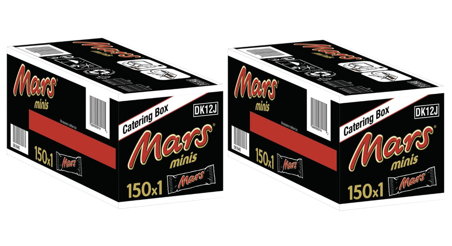 Barras de chocolate Mars Minis | Paquete de chocolate a granel | caramelo | 150x18g