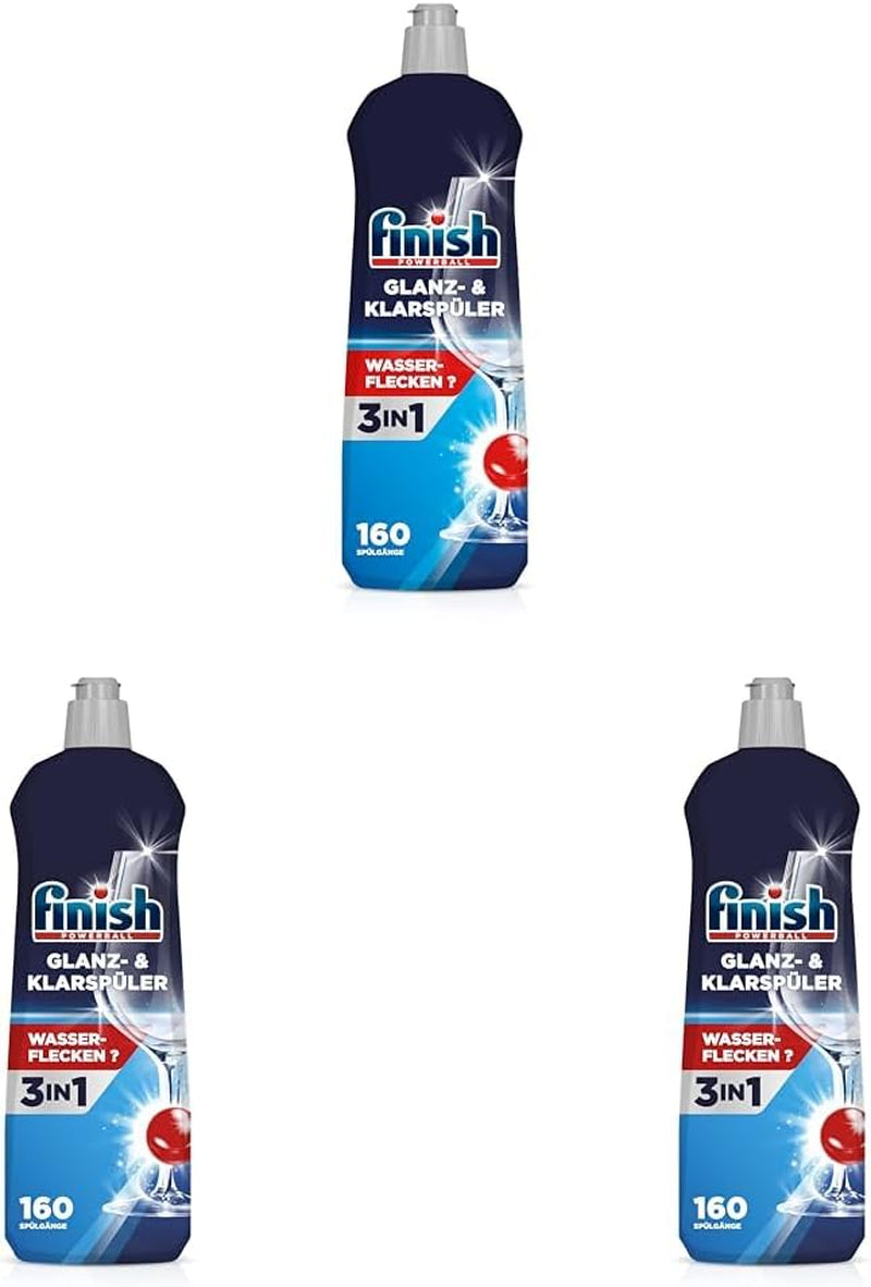 Finish Abrillantador y Abrillantador - Para vajilla brillante y seca sin manchas de agua - Megapack 800 ml (pack de 3) Naty Shop