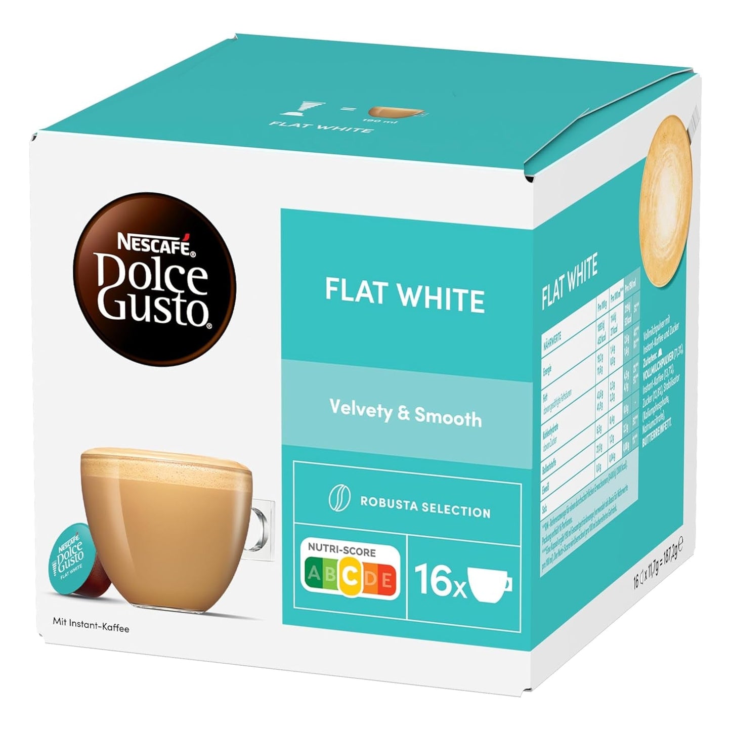 NESCAFÉ DOLCE GUSTO Flat White Kaffeekapseln Paquete de 3 (3 x 16 Kapseln)