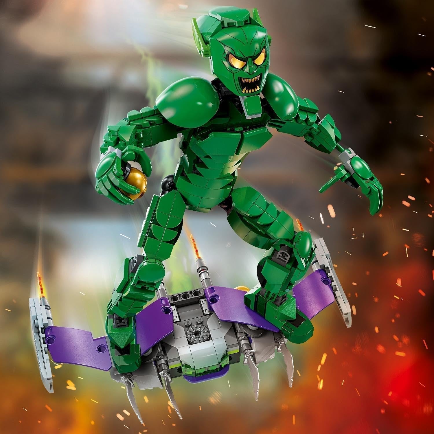 LEGO Marvel Figura de Construcción del Duende Verde, Supervillano, Juguete de Construcción Móvil para Niños a partir de 8 años, Niños y Niñas, Set del Universo Spider-Man con Deslizadores y Bombas de Calabaza, Idea de Regalo de Superhéroe 76284 Juegos de Construcción Besuche den LEGO-Store