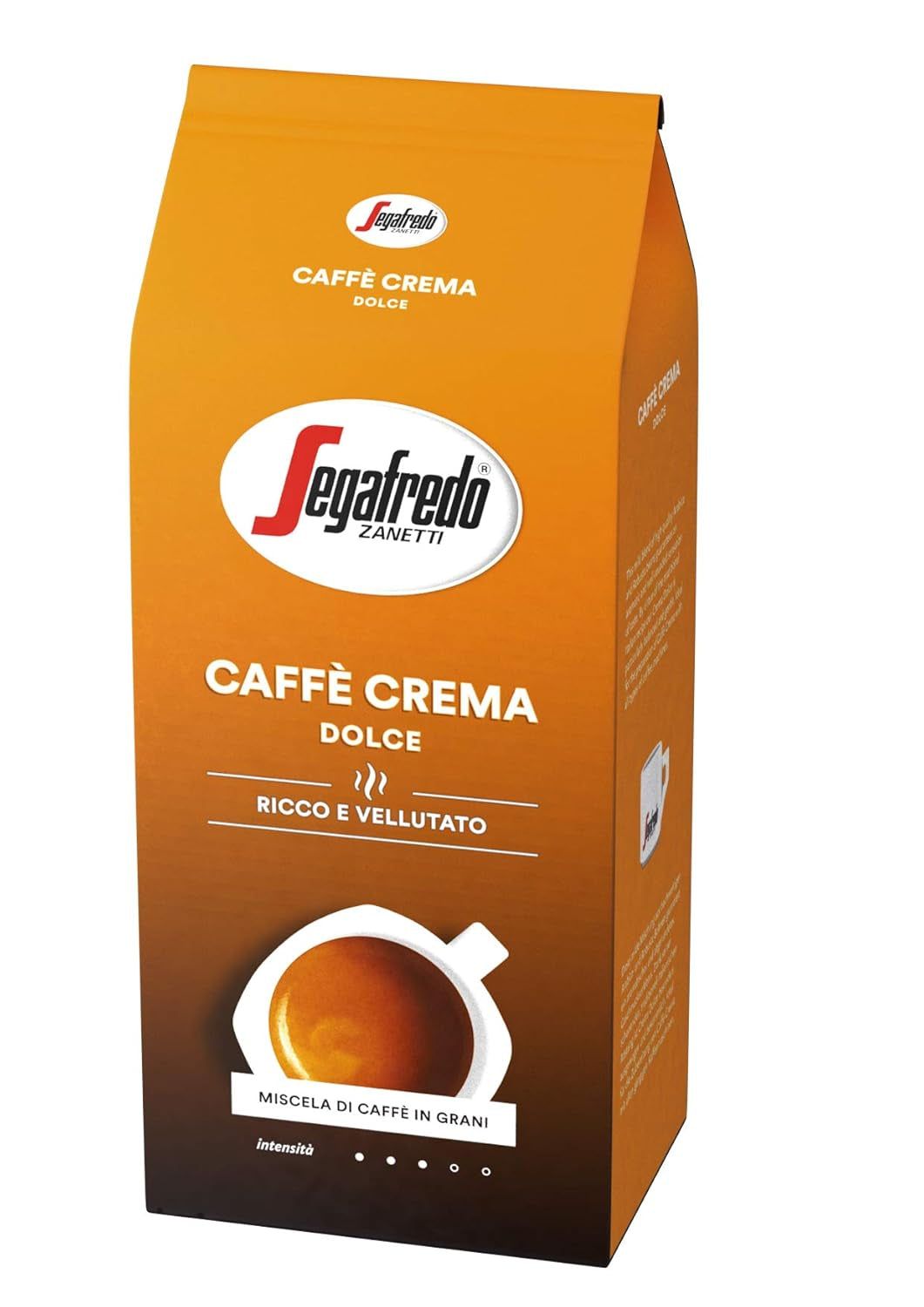Segafredo Zanetti Caffè Crema Dolce - Granos enteros (paquete de 1 kg) - Apto para Caffè Crema - Café en grano de tostado ligero a medio con un sabor suave y equilibrado (paquete de 2)