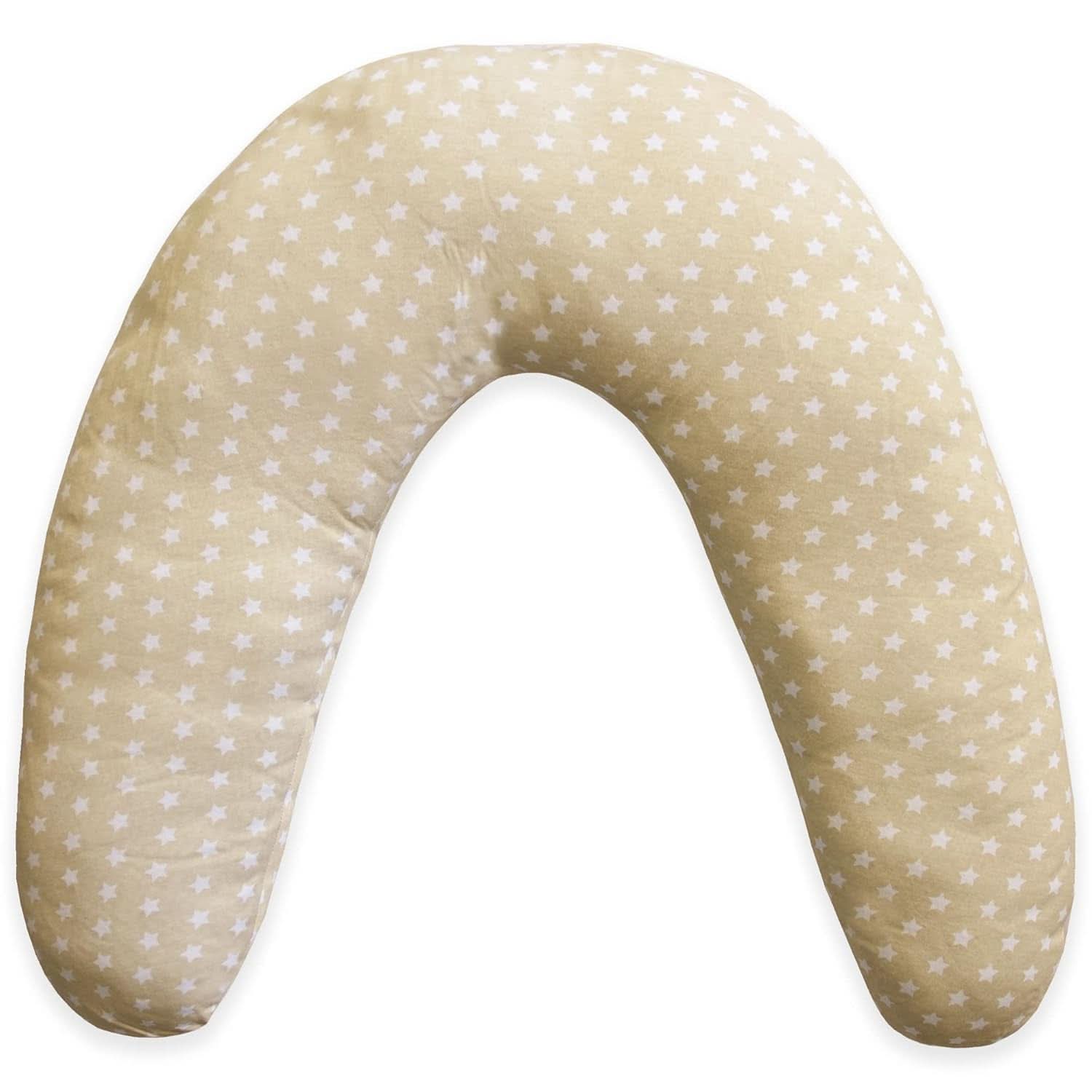 Cojín de lactancia para recién nacido, XL, Funda 100% algodón, desenfundable y lavable, Relleno de Poliéster, Motivo Estrellas Accesorios Alimentación y Lactancia Bebe Naty Shop Beige XL