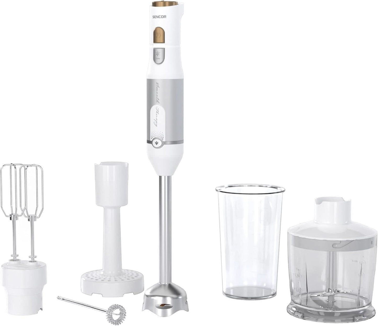 Sencor Multifunktionaler Standmixer, Ultra-Leistungsstark, 6 en 1, 1200 W, Mit Doppel-Schneebesen, Zerkleinerer & Mousseur, Kartoffelstampfer, Quadblade-Klingen Aus Titan, Stufenlose Bucatarie Naty Shop
