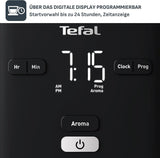 Tefal Smart'n Light Cafetera Espresso con Temporizador, Cafetera Espresso con Filtro Programable 1,25 L, Función Aroma para Aroma Intenso, Función Mantener Caliente, Antigoteo y Fácil de Limpiar, Negra