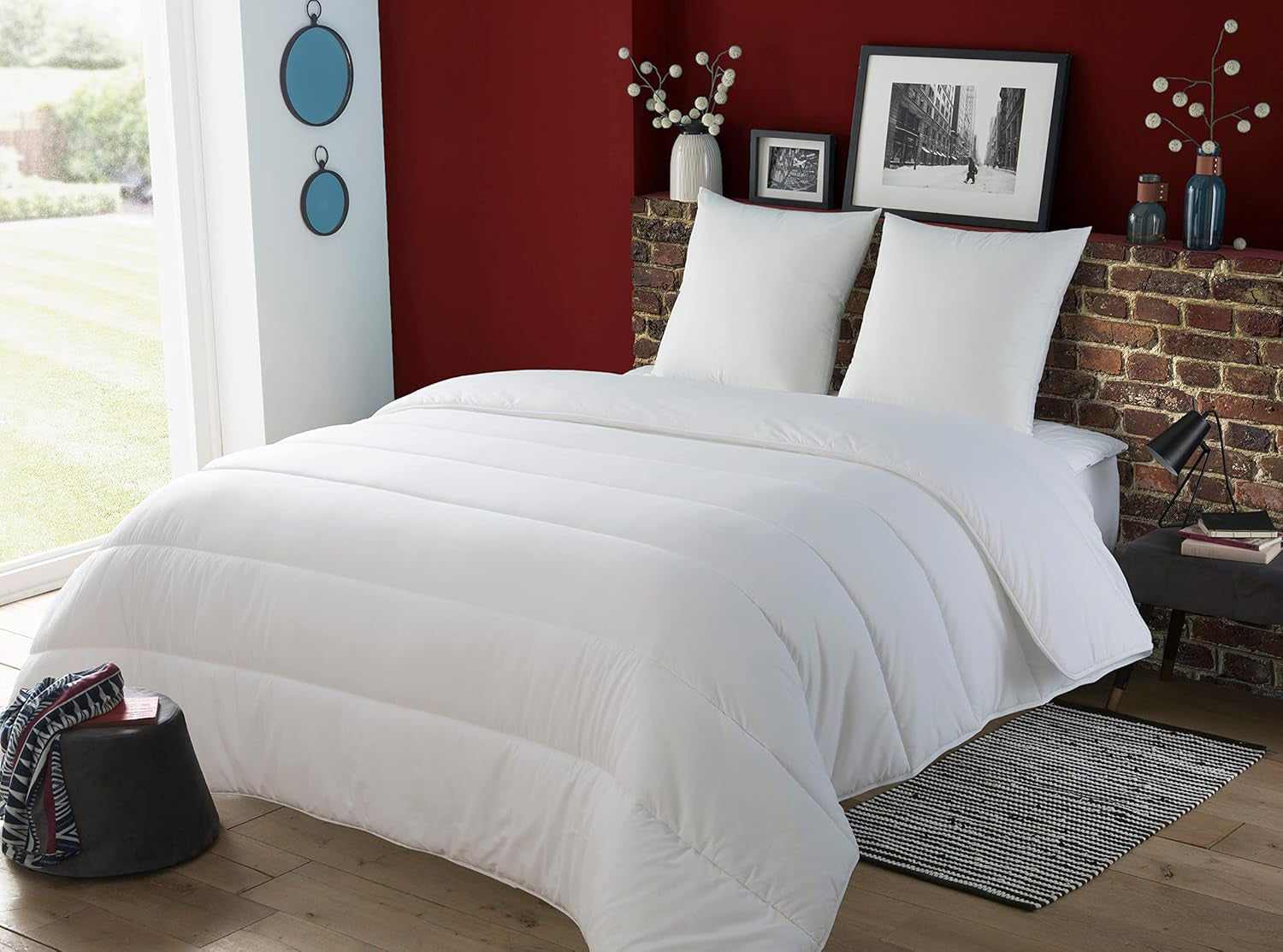 30519 Funda nórdica 220/240 y 2 almohadas Poliéster/Algodón Blanco 220 X 240 Cm Edredones y edredones Naty Shop Unicolor