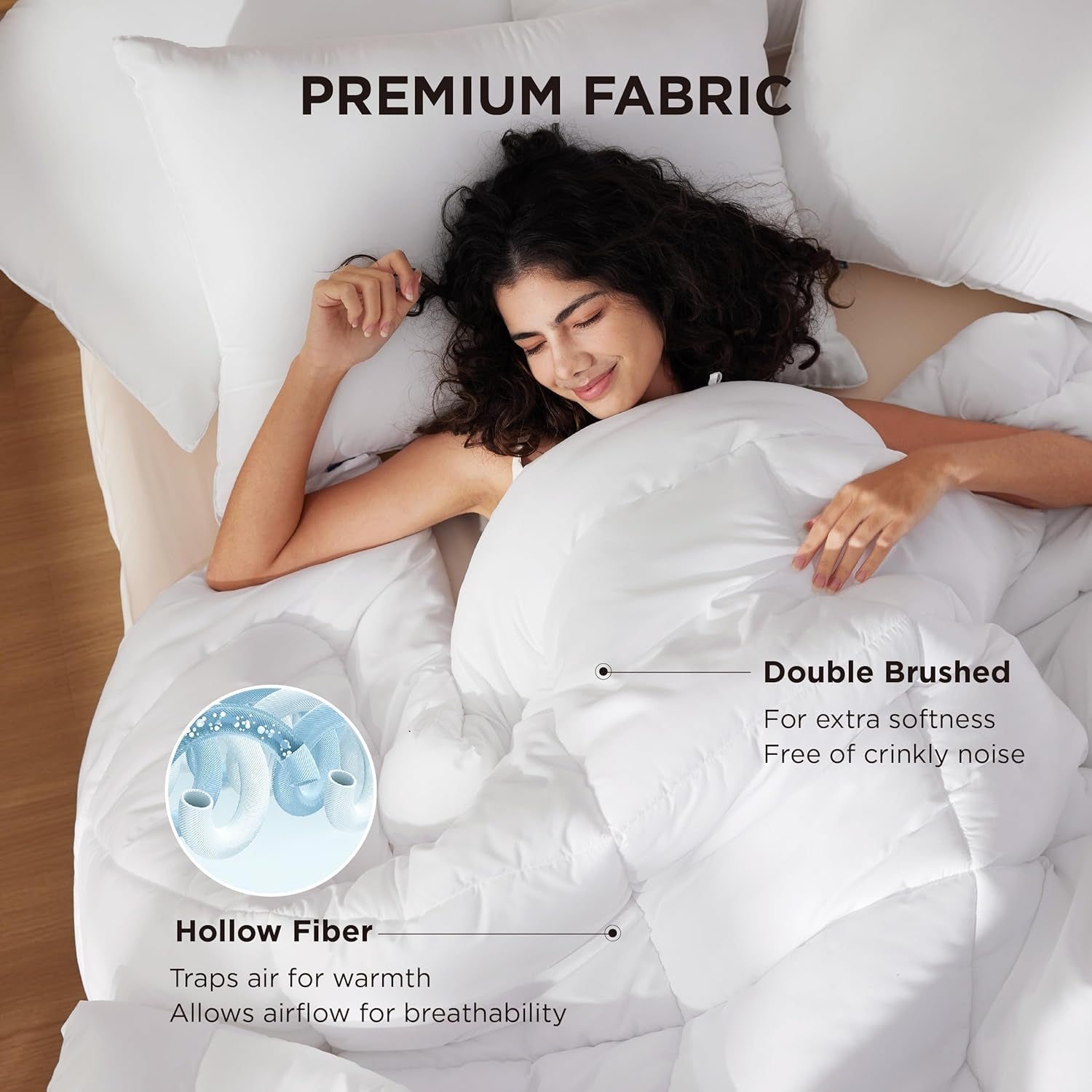BEDSURE Edredón acolchado Full/Queen (88"X88") Edredones y edredones blancos Naty Shop