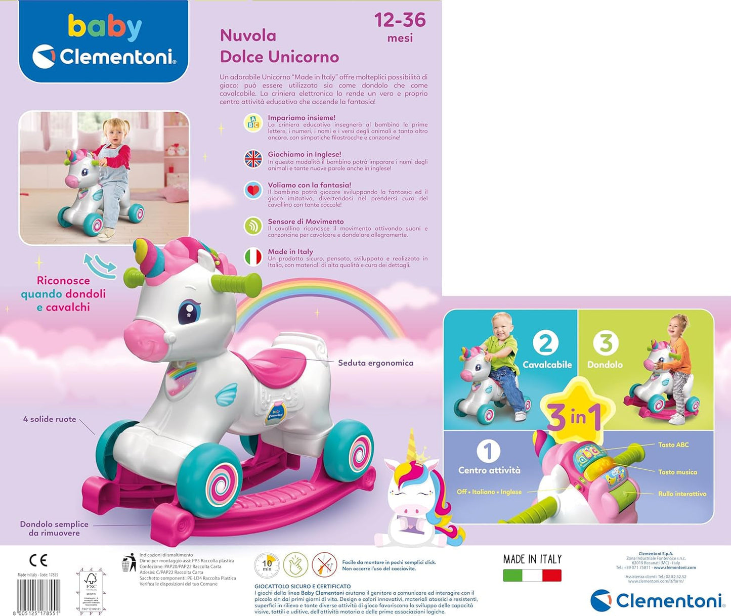 Clementoni 17855 Animales primeros pasos, multicolor Juguetes Bebe Naty Shop