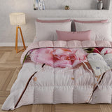 PETTI Artigiani Italiani - Edredón de invierno, Edredón de invierno, Edredón individual, Doble cara, Monocolor e impresión digital, 100% microfibra hipoalergénica, Made in Italy Edredones y edredones Naty Shop Country chic King Single