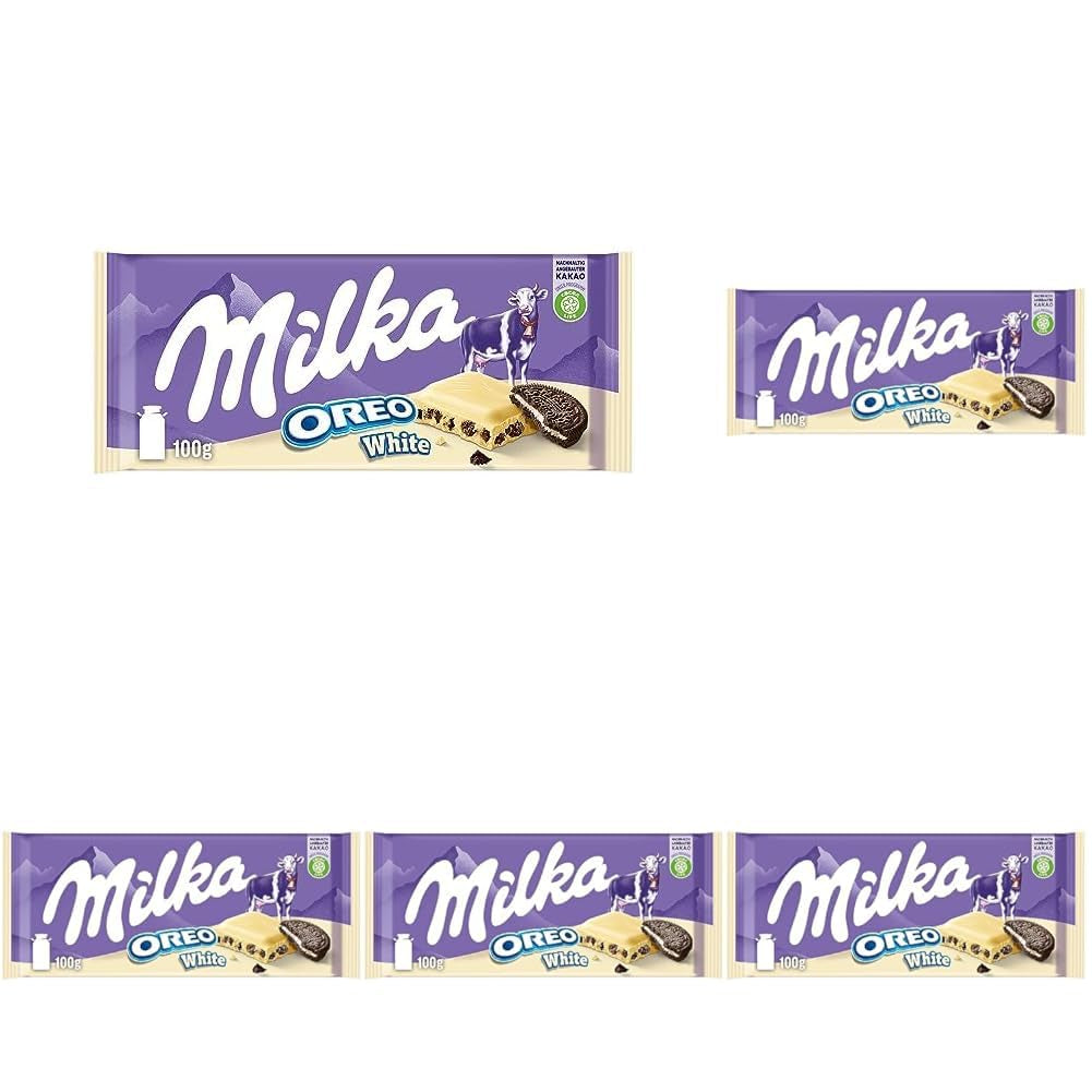 Sándwich Milka Oreo – Chocolate con leche alpino, relleno de crujientes trozos de galletas Oreo y suave crema de vainilla – 92g